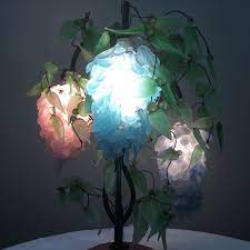 Murano Wisteria Glass Beaded Flower Shade Chandelier Lamp Like Grape Cluster Lamp Chandelier Lamp Wisteria Design