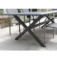 Grande table ronde de jardin en teak massif real table. Table De Jardin Aluminium Et Ceramique 220 Cm Dimension Du Carton 226 X 118 X 13 Cm Gamm Vert