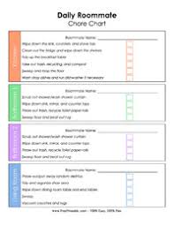 40 Timeless Printable Roommate Chore Chart