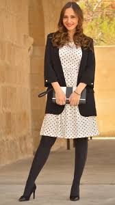 Black And White Polka Dot Dress With Black Tights Pin On Tights