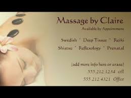 Massage therapists often just use their own name to register their business for tax purposes. Massage Business Cards Youtube