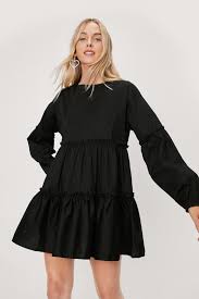 Women's summer sleeveless tiered mini dresses casual v neck ruffle swing flowy dress. Cotton Long Sleeve Tiered Mini Dress Nasty Gal