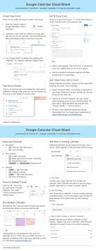 Google Calendar Cheat Sheet In 2020 Google Calendar Google Tricks Calendar