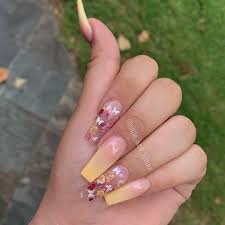 Clara Valeria On Instagram Pastel Yellow Ombre W Butterfly Garden Springnails Nai Summer Acrylic Nails Coffin Nails Designs Nail Designs All of lady robin moses nail art links below!