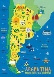 Patagonia, semiarid scrub plateau that covers nearly all of the southern portion of mainland argentina. Showcase And Discover Creative Work On The World S Leading Online Platform For Creative Industries Argentina Map Illustrated Map Travel Maps