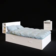 Product details ample storage space is hidden neatly under the bed in 4 large drawers. 3d Ikea Brimnes Bed And 3 Drawer Dresser Cgtrader