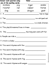 From tricky riddles to u.s. Chinese Zodiac Animals Spelling Word Questions Enchantedlearning Com