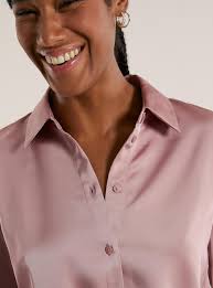 Camicia cropped in satin