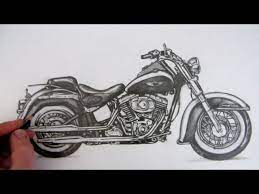 How To Draw A Motorcycle: Harley-Davidson Softail - Youtube