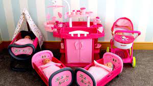 Baby Dolls Nursery Center Unboxing Set Up Nursery Toy W Wardrobe Change Table Highchair Youtube