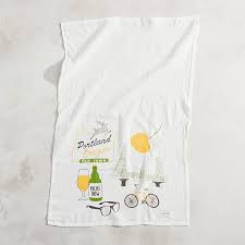 Choose from bold colors, creative designs or classic white towels that are available individually or as part of a set. Claudia Pearson City Tea Towels