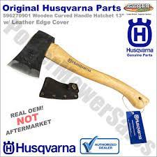 596270901 Husqvarna 13 Wooden Curved Handle Hatchet W Leather Edge Cover 706919807104 Ebay