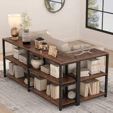 This delightfully rustic and simple table set is perfect for holding drinks and snacks, candles and remotes, lighting, tablets, books, plants, or another décor in the living room, family room, or wherever you desire function combined. Tribesigns 70 9 Inches L Shaped Sofa Side Table Industrial Behind Couch Table With 3 Tier Storage Shelves Extra Long Console Table For Home Office Hallway Entryway Walmart Com Walmart Com
