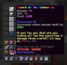 Hypixel skyblock is a vast and immersive experience in which players may obtain many special items like. Sword Of The Universe Hypixel Skyblock Wiki Fandom