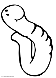Apple with worm fruits coloring pages simple for kids. Earthworm Worm Coloring Pages Novocom Top