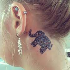 Small Elephant Tattoo Behind The Ear Ink Youqueen Girly Tattoos Elephant Elephant Tattoos Small Girly Tattoos Small Girl Tattoos
