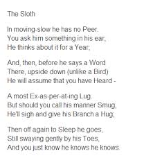 The Sloth By Theodore Roethke Poetry For Kids Poems Theodore Roethke