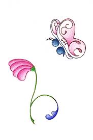 This drawing of a butterfly is taken from a totally different angle, more natural, i would say. Flower And Butterfly Drawing By Julia Pierce