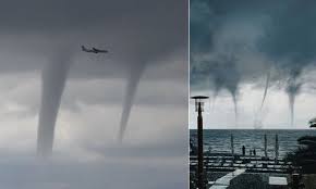 Some can be just as dangerous as tornadoes. Passenger Jet Forced To Avoid Three Water Spouts In Russia Daily Mail Online