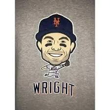 MLB New York METS Gray Cotton Wright Bobblehead T Shirt WOR Len Berman EUC  XL
