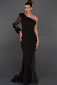 uzun siyah tek omuz balik abiye f2857 the dress resmi elbise omuz