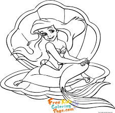 Princess ariel smiling coloring page free printable coloring. Printable Coloring Page
