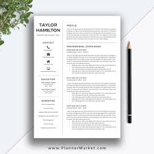 Winner professional resume template word. Professional Cv Template For Ms Word Cover Letter Creative Resume Design Modern Resume Clean Resume The Taylor Resume Plannermarket Com Best Selling Printable Templates For Everyone