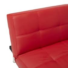 We all know futons to have a very long list of frame options, but usually the mattress is the same. Abbyson Aspen Red Bonded Leather Foldable Futon Sleeper Sofa Overstock 9723557