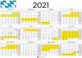 Ferienkalender bayern 2021 pdf : 2021 Kalender Bayern Ferien Feiertage