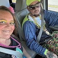 Amazon.com: Riuziyi Paquete de 4 disfraces de hip hop de los años 80 y 90,  cadena de dinero de oro falso, lentes de sol punk, anillo de dedo con signo  de dólar