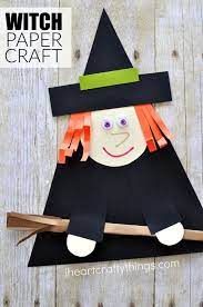 Witch Paper Craft For Halloween Halloween Paper Crafts Halloween Crafts Preschool Halloween Arts And Crafts