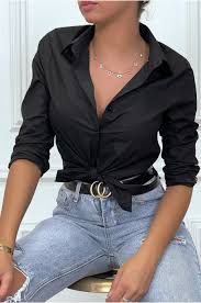 Check spelling or type a new query. Chemise Noire Cintree Avec Dessin Au Dos Chemise Femme Fashion Et Pas Cher