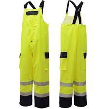 Gss Safety 6805 Class E Hivis Black Bottom Safety Rain Bibs Black Bottoms Raincoat Raincoats For Women