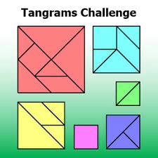 Third graders cut out parts to make tangrams from a square. Tangram Challenge Worksheets Teaching Resources Tpt