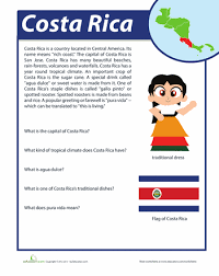 Costa Rica Facts Worksheet Education Com Costa Rica Facts Learning Spanish How To Speak Spanish