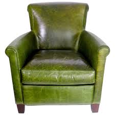 Antique French Distressed Emerald Green Leather Club Chair Leather Club Chairs Club Chairs French Antiques
