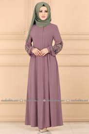Moda Selvim Yakasi Ve Kollari Nakisli Ferace 757st241 Pudra Fashion Hijab