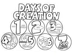 Each page in this printable packet includes a picture to be colored, along with a coordinating bible verse from the biblical creation story, and a space for children to practice writing the focus word or phrase. Seven Days Of Creation Coloring Pages