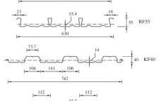 Dimensions (in mm) of each steel decking profile. | Download ...