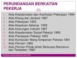 Program keselamatan dan kesehatan kerja dalam uu k3. Ppt Fem 3106 Tajuk 8 Undang Undang Dan Pekerja Powerpoint Presentation Id 5101810