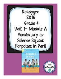 Readygen Vocabulary Grade 4 Porpoises In Peril Unit 1 Module A Vocabulary Vocabulary Cards The Unit
