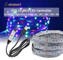 5V 2835 RGB LED Flexible Strip Light 0.5M 1M 2M 3M 4M 5M 60LEDs/m Red Green  Blue with 3-Key Mini USB Plug Controller LED Dimmer - AliExpress 39