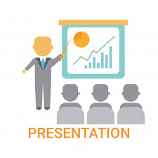 Presentation Business Man Showing Flip Chart With Finance