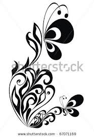 Decorative Vector Ornament Vector Floral Ornament With Butterfly Element For Design By Marina99 Via Shutterstock Butterfly Tangle Patterns Floral