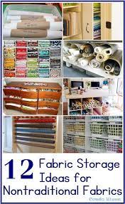 12 Small Space Fabric Storage Ideas You Need To Try Right Now Space Fabric Fabric Storage Sewing Room Organization