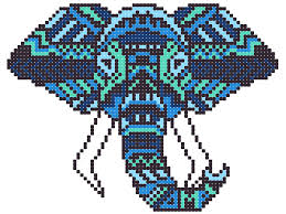 Tribal Elephant Pixel Art Can Be Used As A Template For Hama Perler Beads Pixel Art Pattern Pixel Art Pixel Art Templates