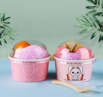 4oz on Sale Custom Printed Disposable Biodegradable Paper Cup Ice Cream Bowl