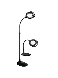 With ottlite, you'll see every color accurately and detail clearly with reduced glare. Ottlite 2 In 1 Led Magnifier Floor And Table Light 56 34 H Black Shadeblack Base Office Depot