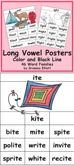 Long Vowel Rhyming Word Families Are An Essential Part Of Phonics Each Word Family Below Is Represented On These Word Families Long Vowel Words Rhyming Words