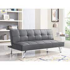 Newway modern convertible folding futon sofa bed with metal legs and plastic middle legs, sofa couch bed with armrest, multiangle backrest,living room fabric sofa recliner,green. Serta Chelsea Convertible Sofa Full Size Bed And Lounger By Lifestyle Solutions Charcoal Walmart Com Walmart Com